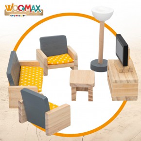 WOOMAX Set mobília casa de bonecas madeira