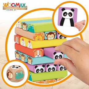 WOOMAX Construções para crianças torre de madeira 52 peças