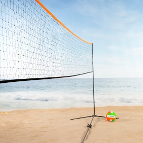 Rede de vôlei e badminton portátil ajustável em altura com bolsa de transporte Aktive