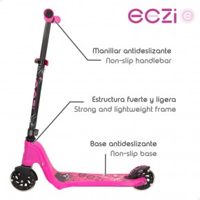 Scooter de 2 rodas com luzes fúcsia EEZI