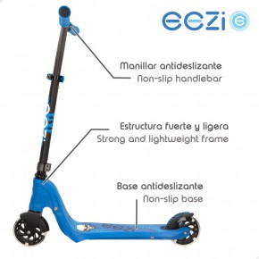 Scooter de 2 rodas com luzes azul EEZI