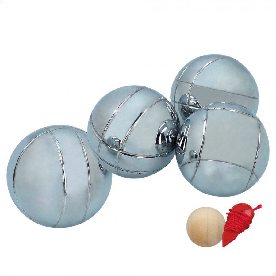 Jogo de petanca 4 bolas de aço cromado 6 cm – Distria.com