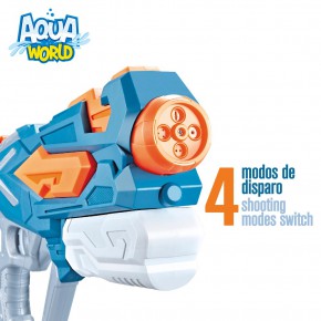 Aqua World Pistola de água c/4 modos de disparo