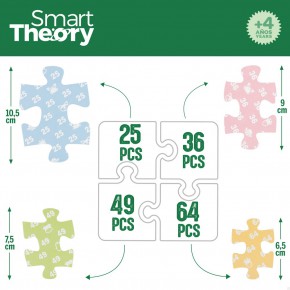 Farm puzzle 4 em 1 de 174 peças grandes Smart Theory