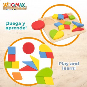 WOOMAX Puzzle de madeira geométrico