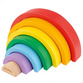 WOOMAX Brinquedo de construção de madeira arco-íris