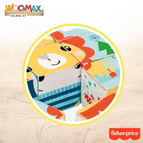 WOOMAX Fisher-Price Puzzle 9 cubos de madeira