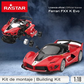 RASTAR Carro controlado por rádio para montar Ferrari FXX K Evo 1:18