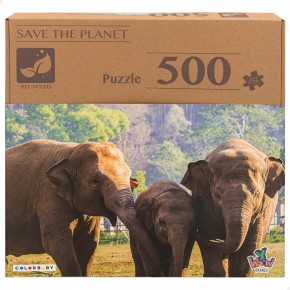 Quebra-cabeça infantil elefantes 500 peças CB Toys