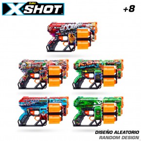 X-Shot Skins Pistola de brinquedo de carga dupla c/ 12 dardos de espuma