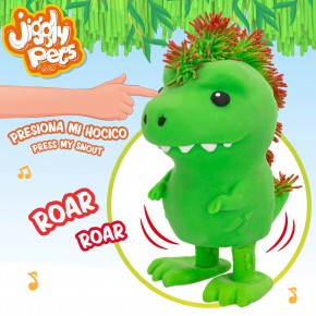 Jiggly Pets T-Rex Dinossauro andante c/música e sons