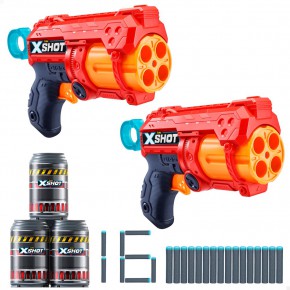 X-Shot Excel Set 2 pistolas de brinquedo c/16 dardos e latas