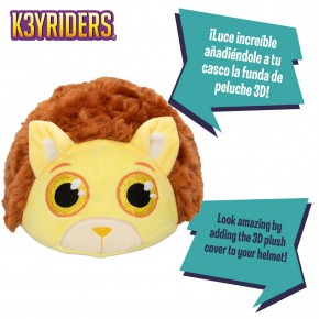 Capacete infantil com capa de pelúcia de leão K3YRIDERS