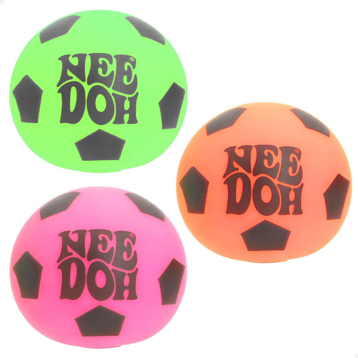 Nee-Doh Pack 3 bolas anti-stress squishy 6 cm bola futebol