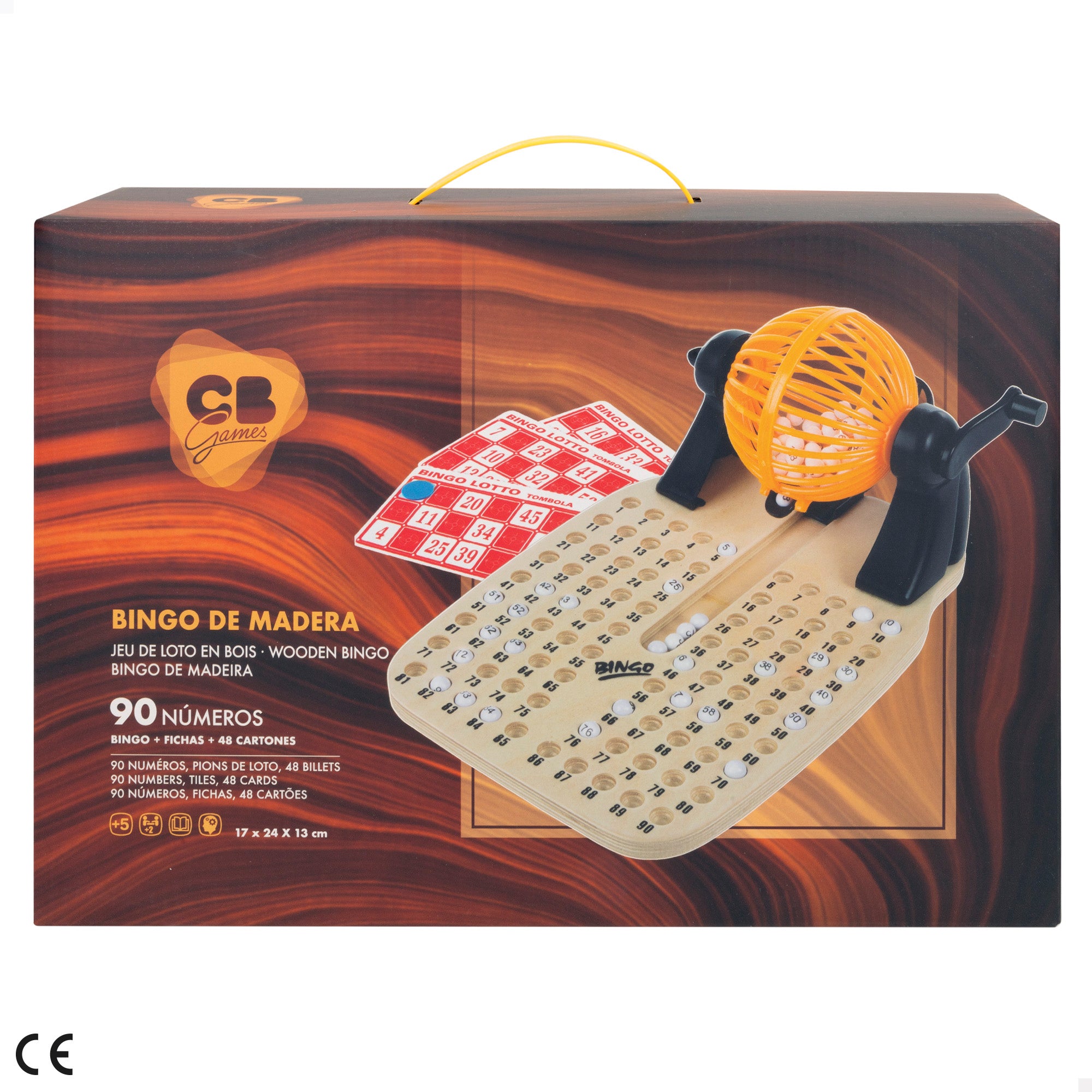 Bingo de madeira com acessórios, jogos de tabuleiro da CB Games