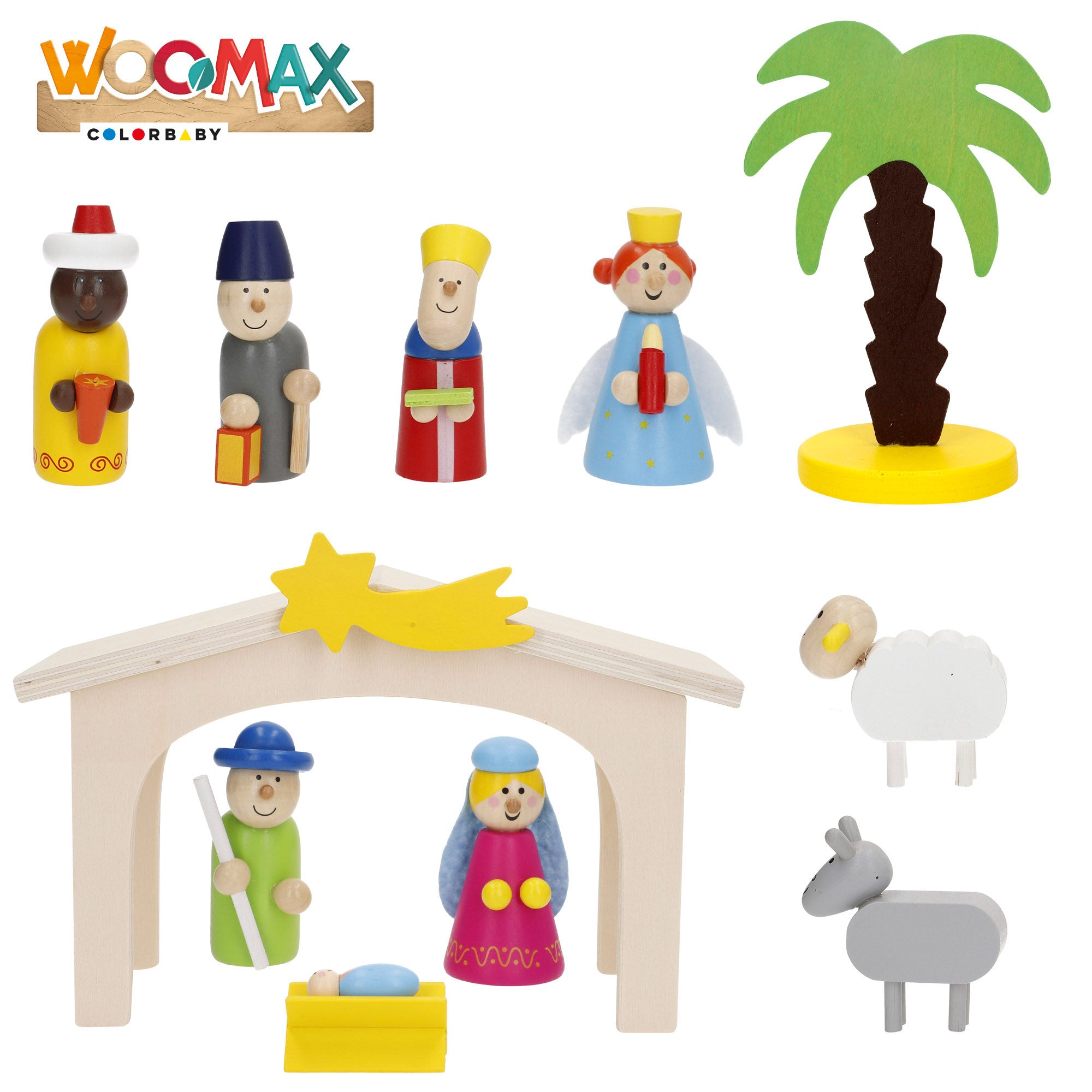 Presépio de madeira WOOMAX, 11 peças