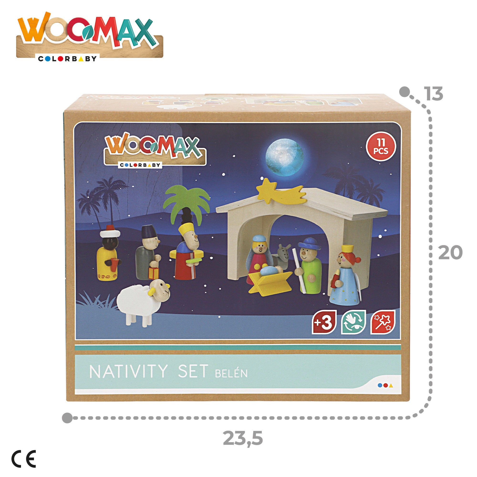 Presépio de madeira WOOMAX, 11 peças