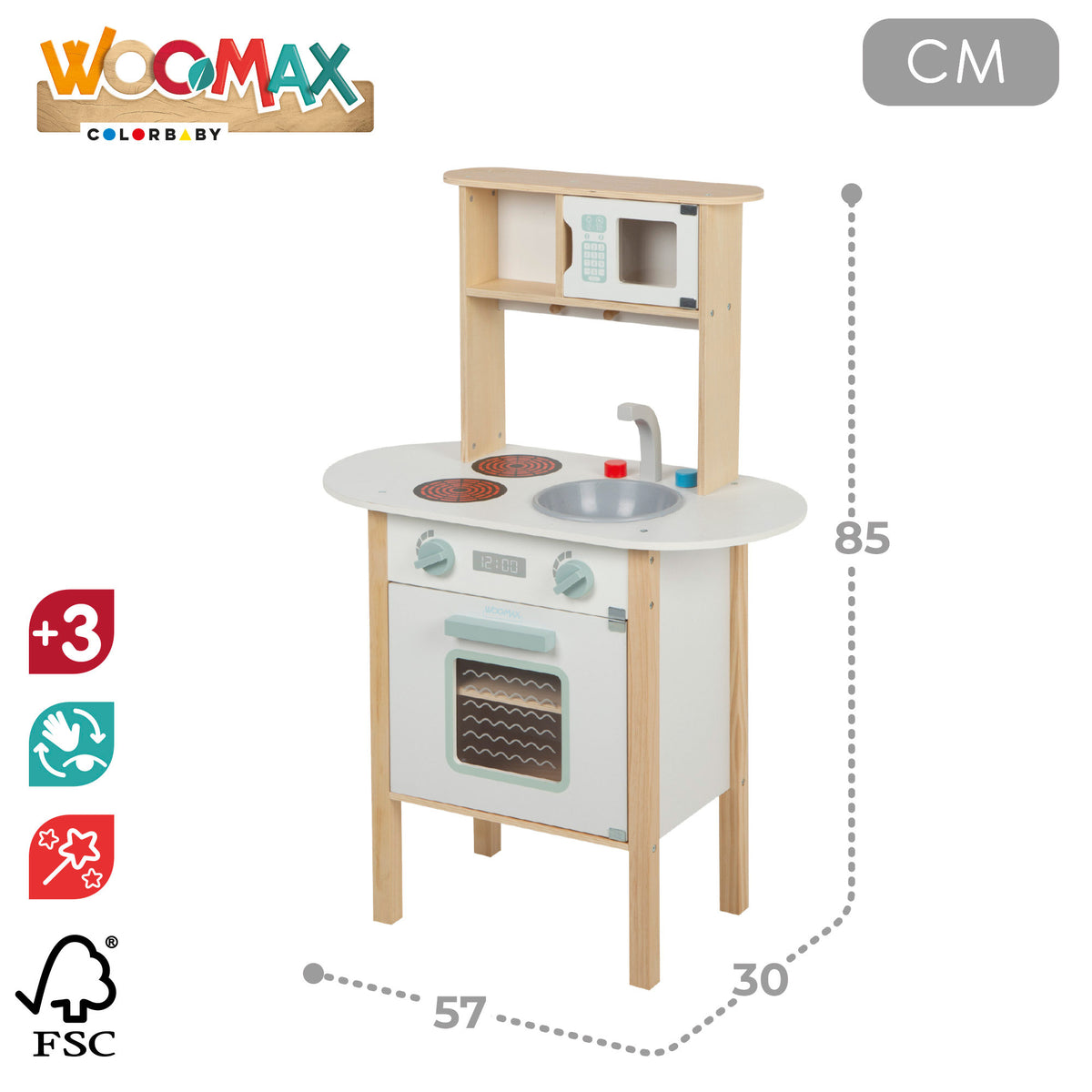 Cozinha WOOMAX em madeira com utensílios