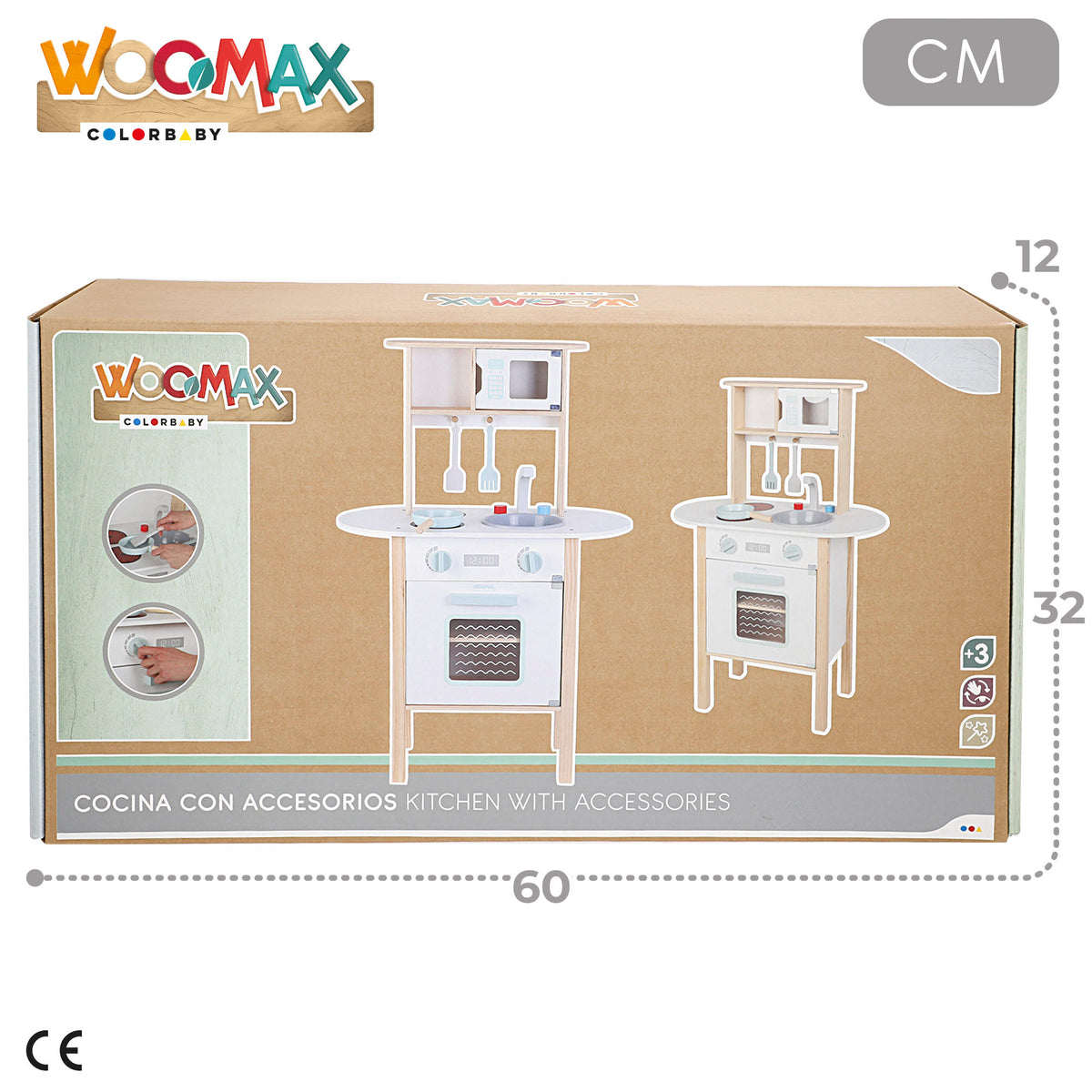Cozinha WOOMAX em madeira com utensílios