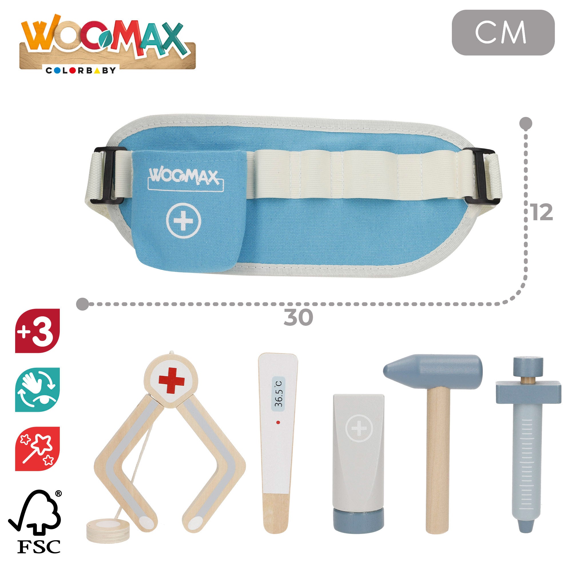Conjunto de ferramentas WOOMAX Doctor com cinto.