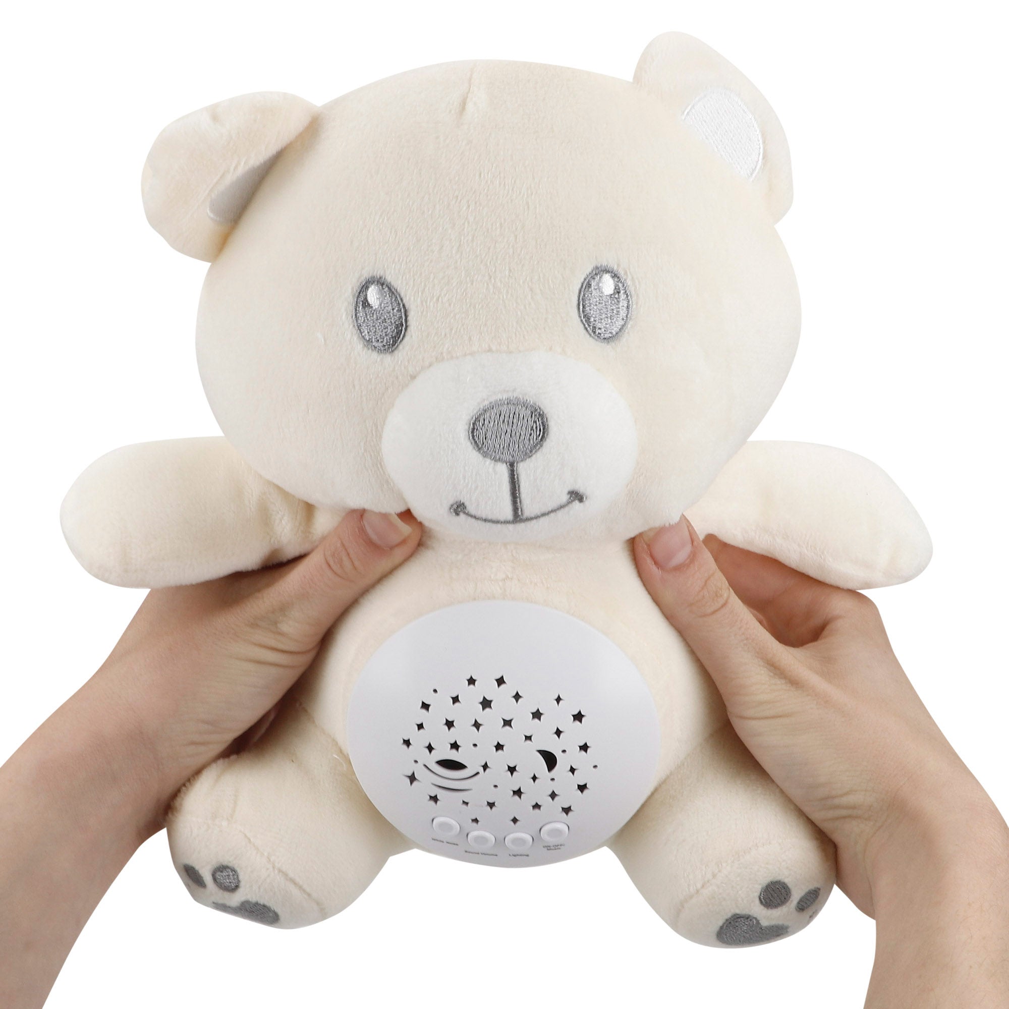 Projetor de estrelas de peluche com luz e som, ursinho de peluche Genial Baby