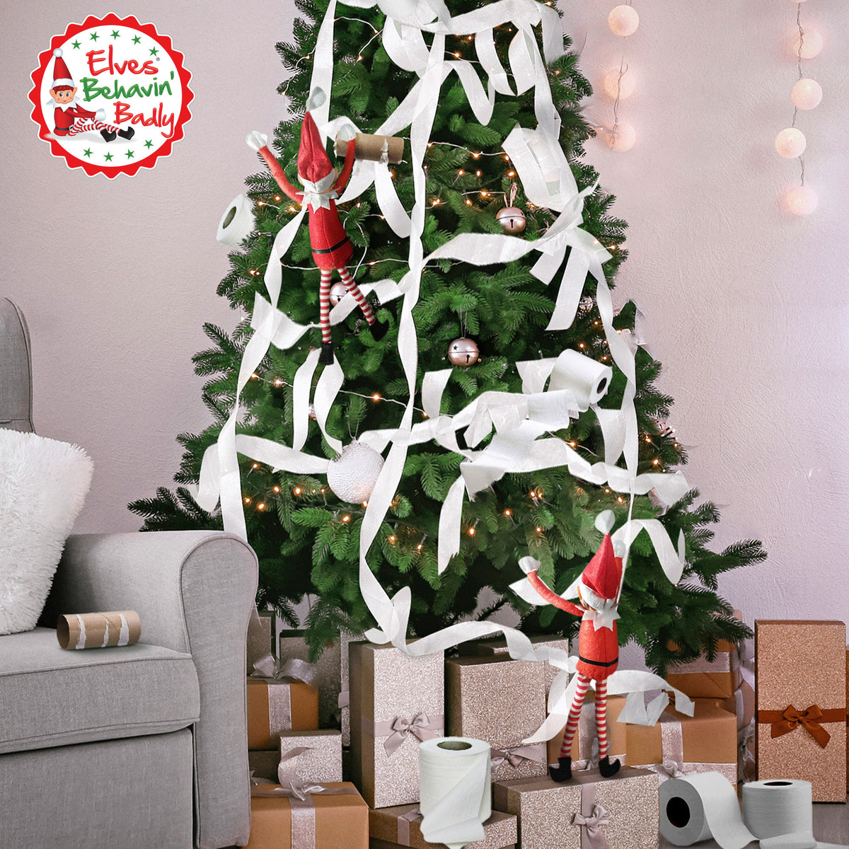 Pack de 2 elfos marotos originais Elves Behavin' Badly 30 cm