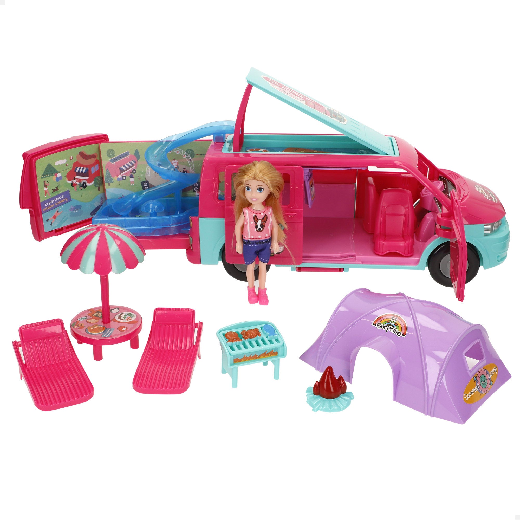 Boneca Bela com caravana e acessórios