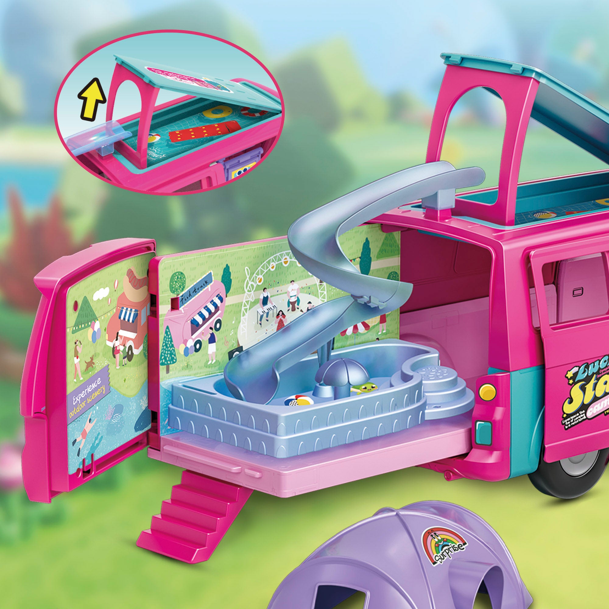 Boneca Bela com caravana e acessórios
