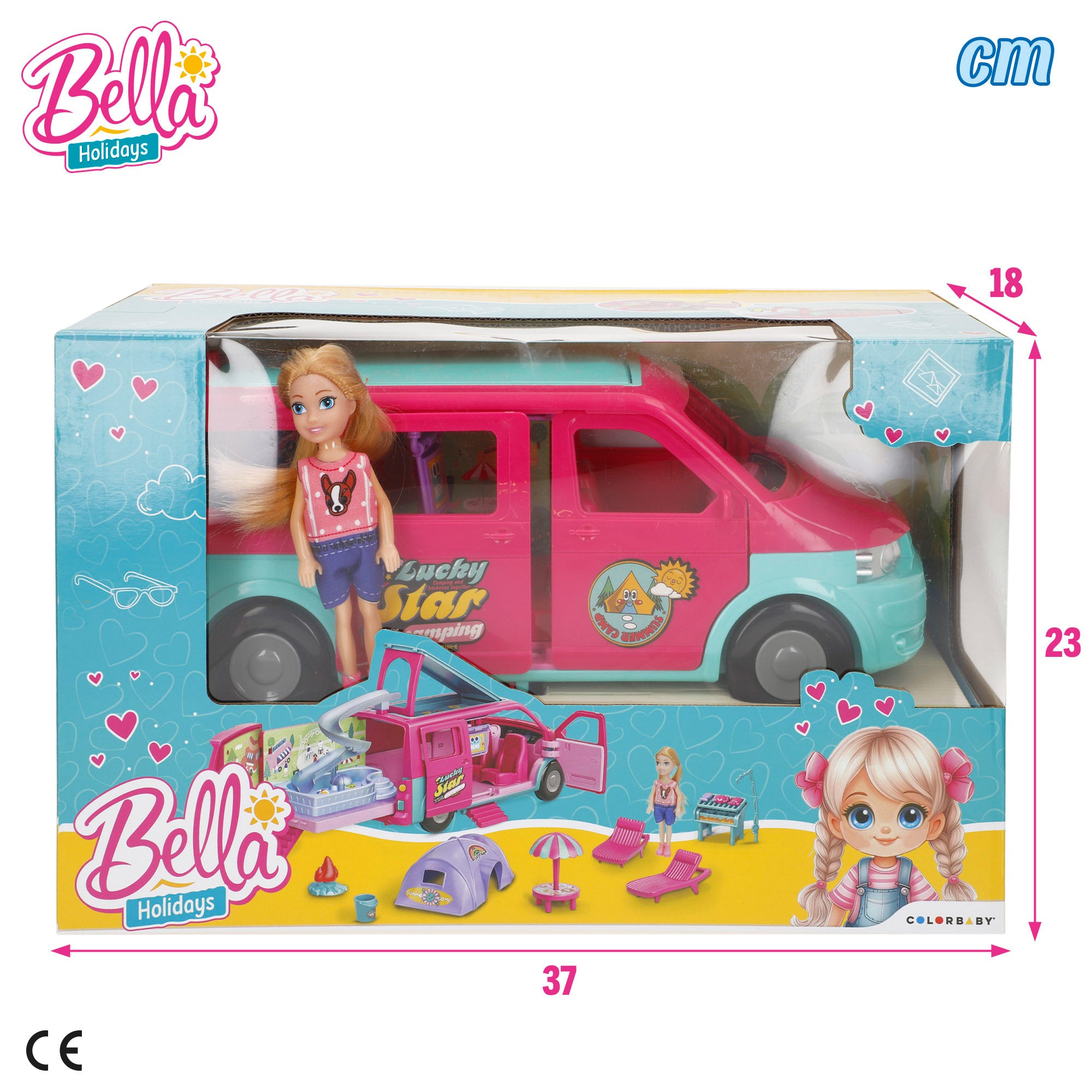 Boneca Bela com caravana e acessórios