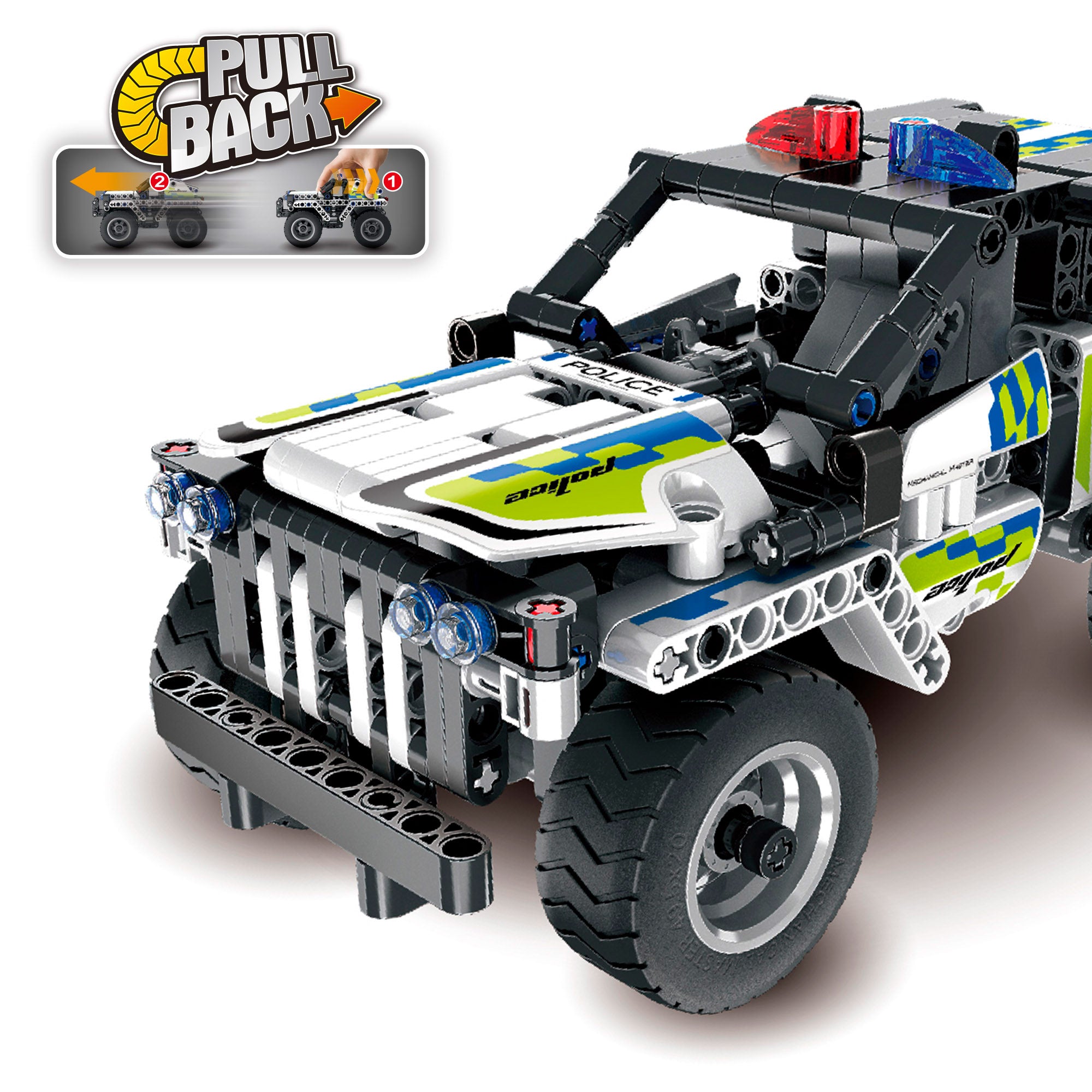 Carro de Polícia Off-Road de Brinquedo Desmontável BYM, 199 Peças