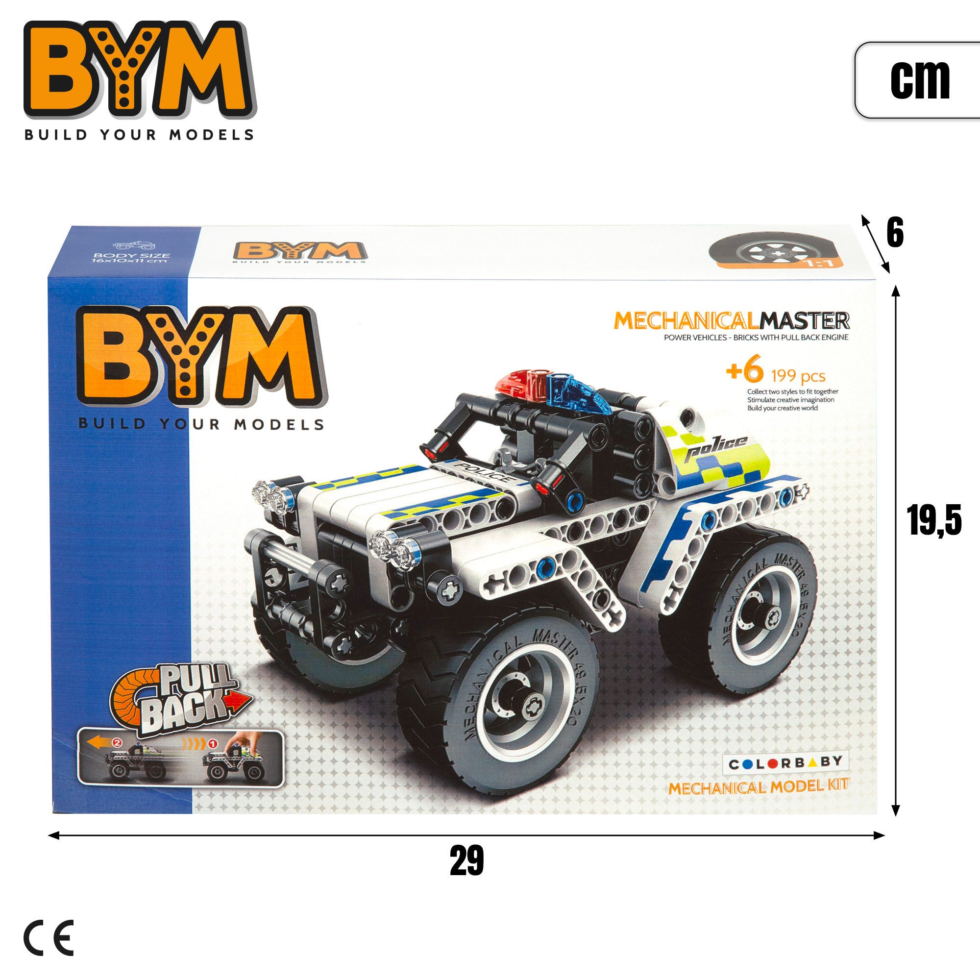 Carro de Polícia Off-Road de Brinquedo Desmontável BYM, 199 Peças