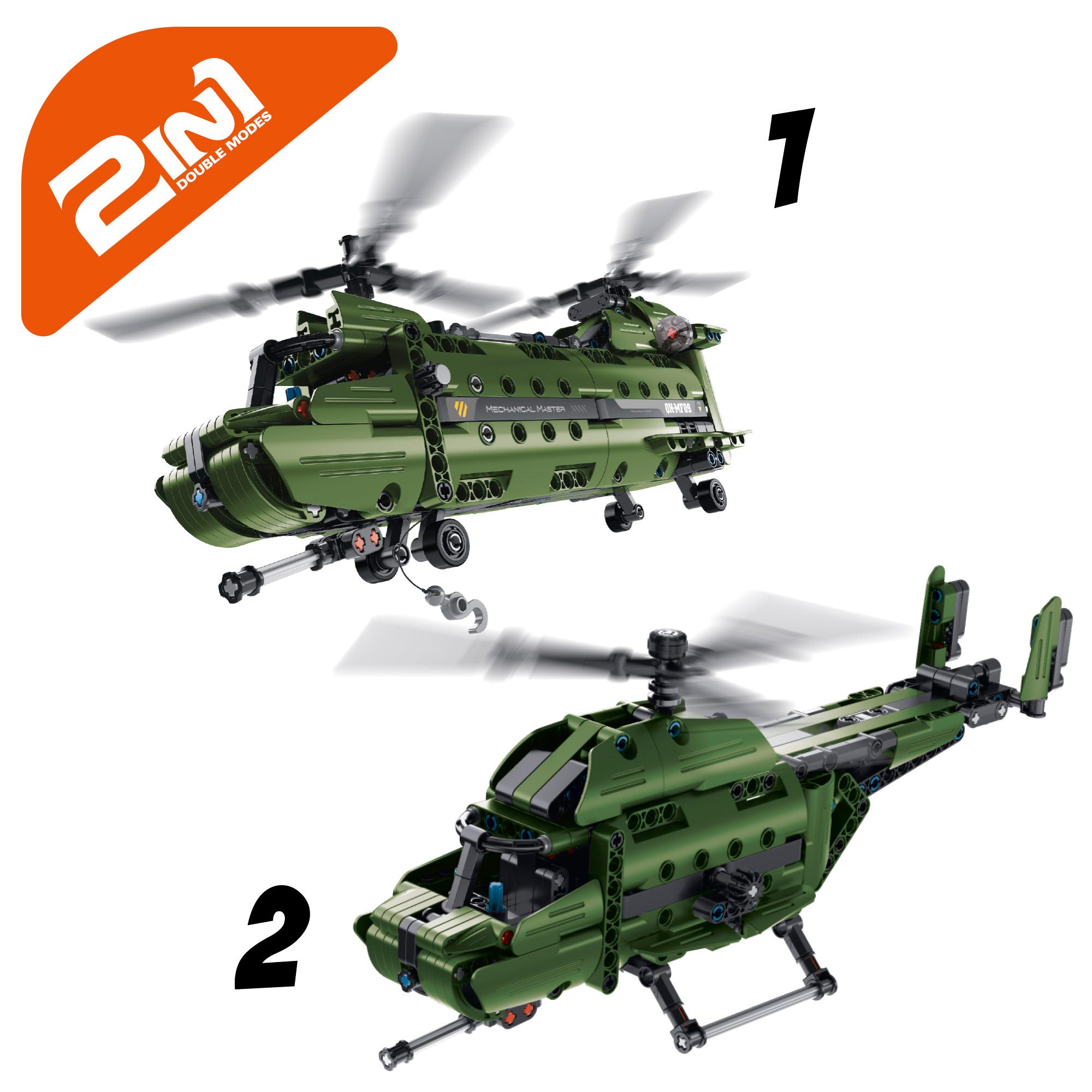 Helicóptero de brinquedo BYM 2 em 1 desmontável com 393 peças