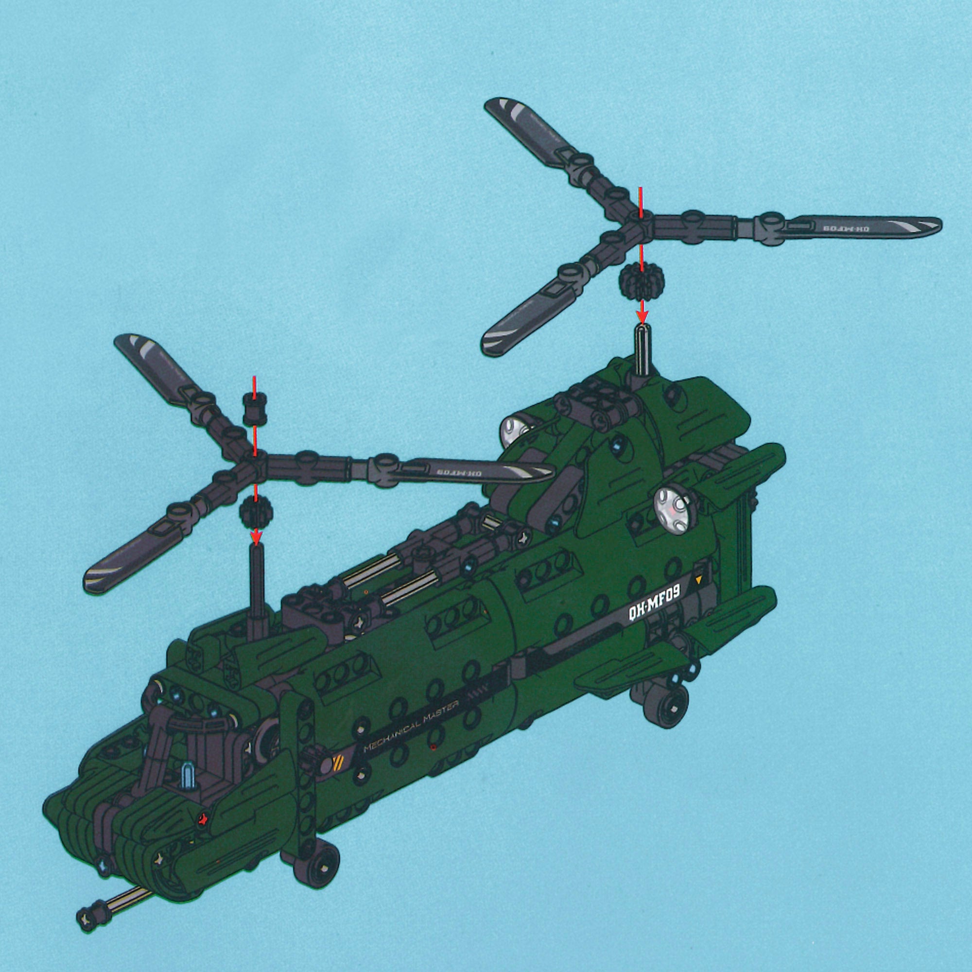Helicóptero de brinquedo BYM 2 em 1 desmontável com 393 peças