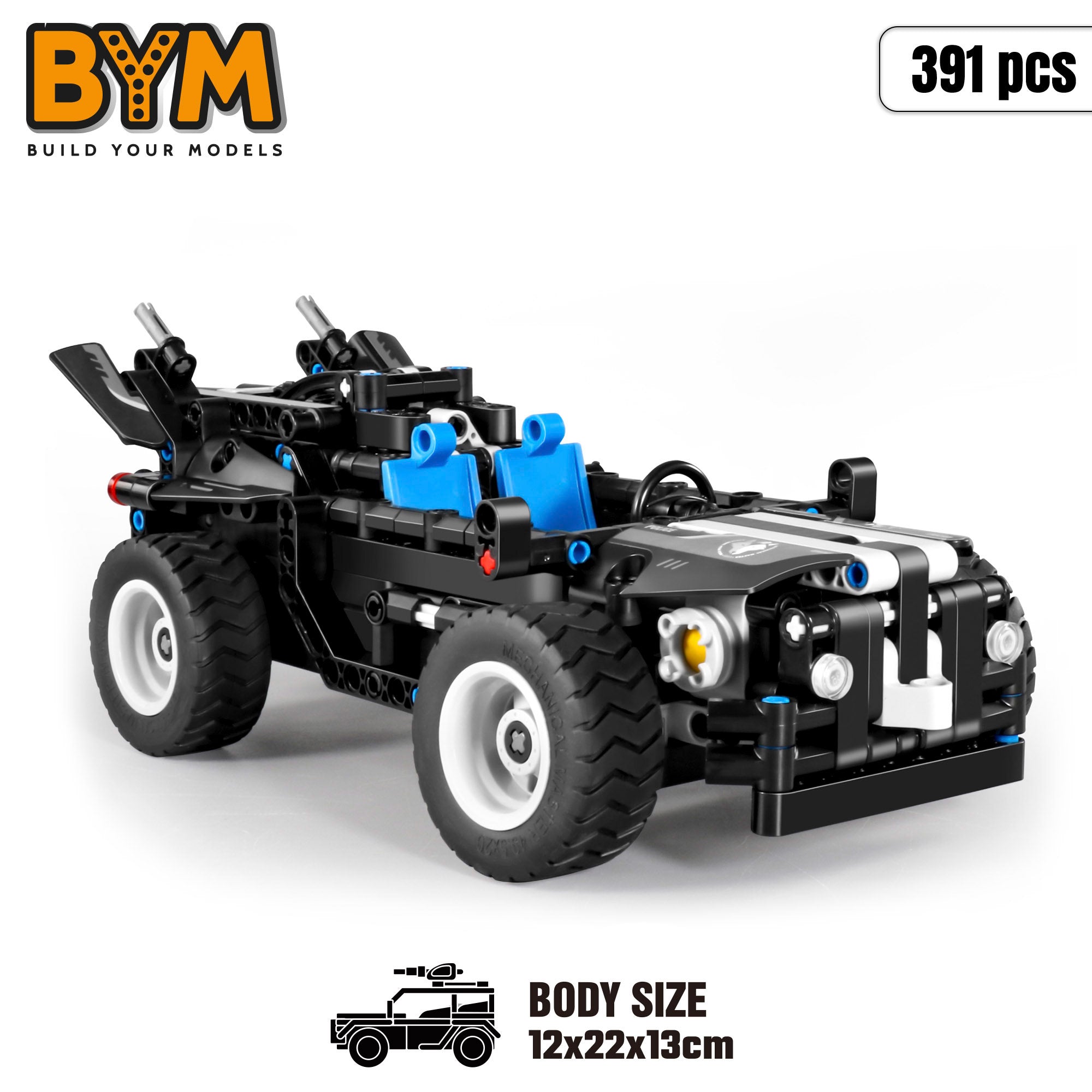 Carrinho de brinquedo todo-o-terreno desmontável BYM com 391 peças.