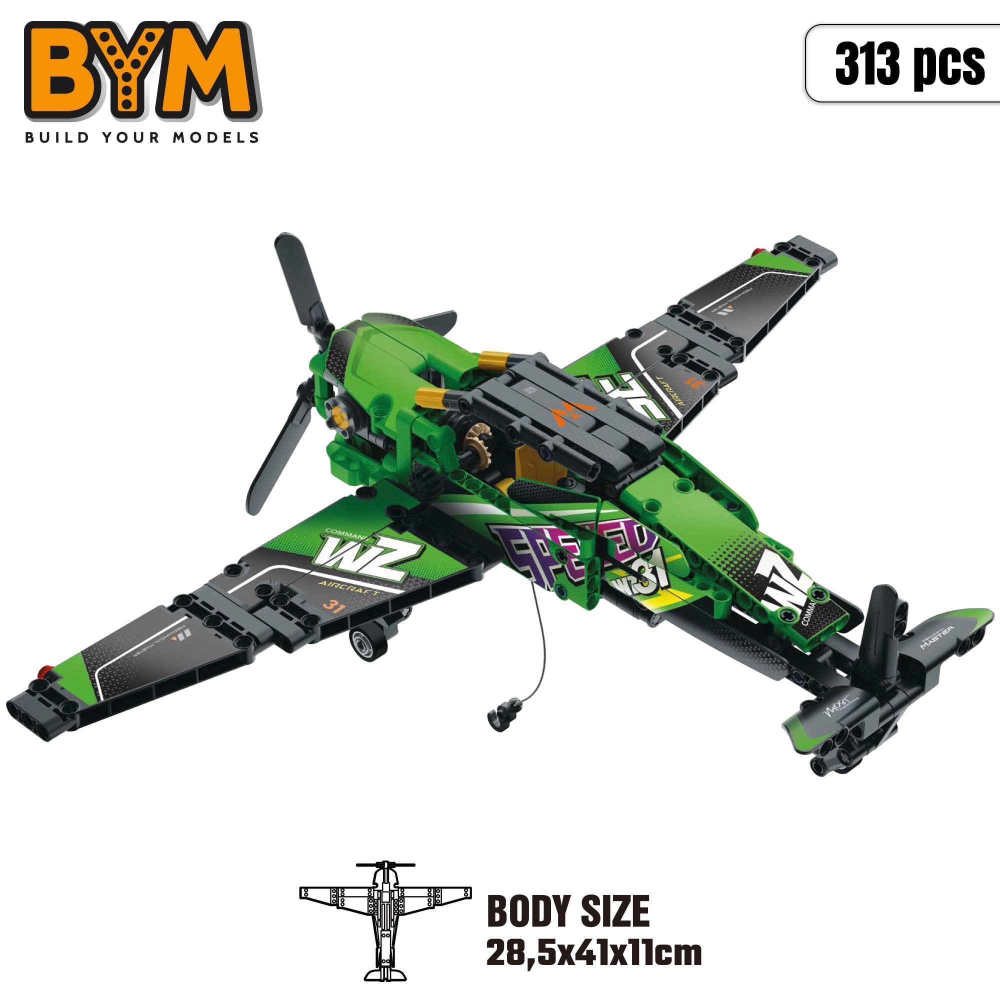 Avião de Resgate de Brinquedo Desmontável BYM com 313 Peças