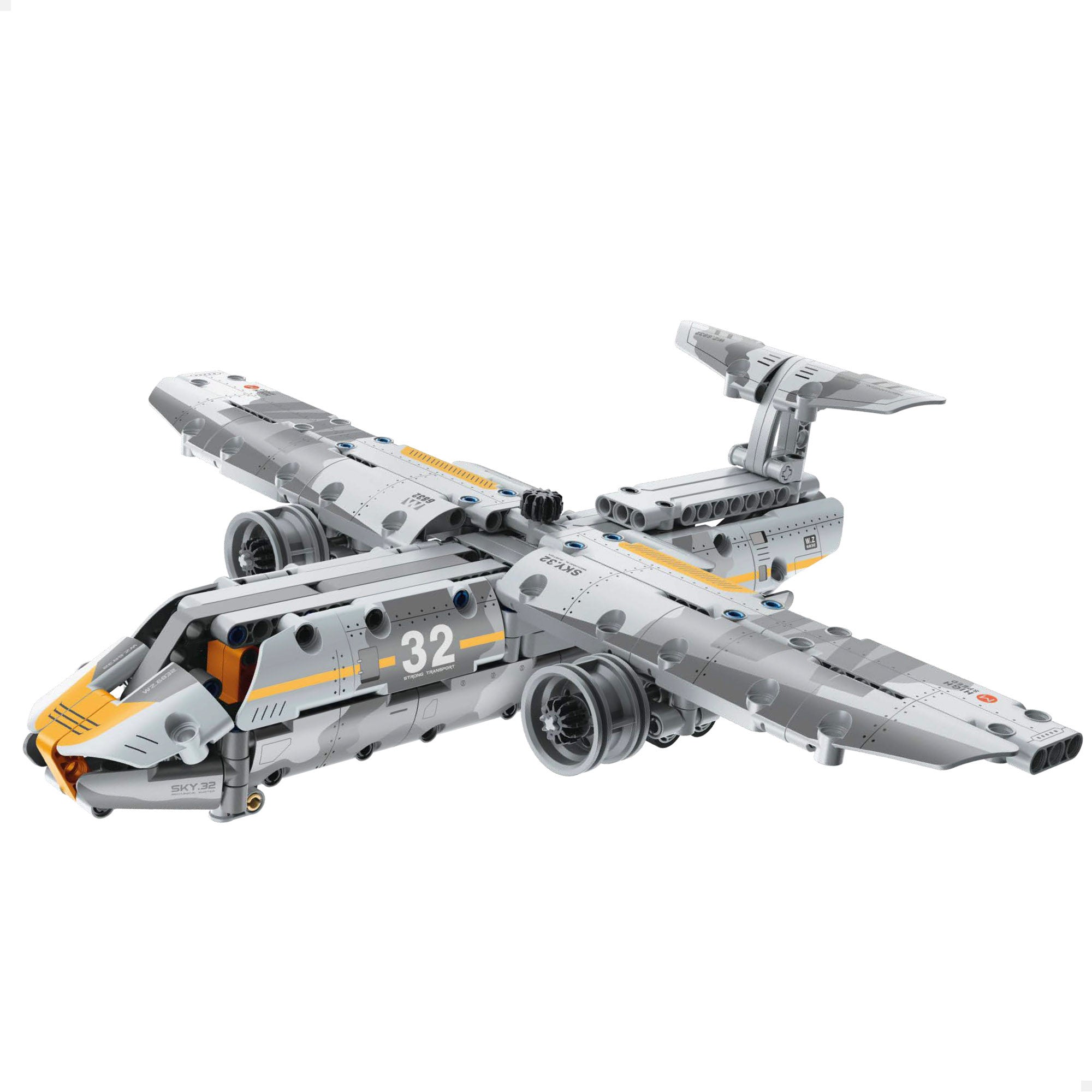 Avião militar de brinquedo desmontável BYM com 329 peças.