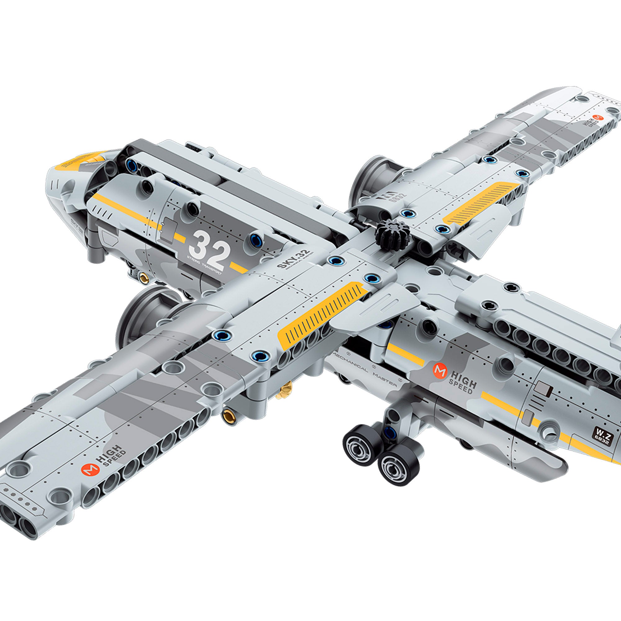 Avião militar de brinquedo desmontável BYM com 329 peças.