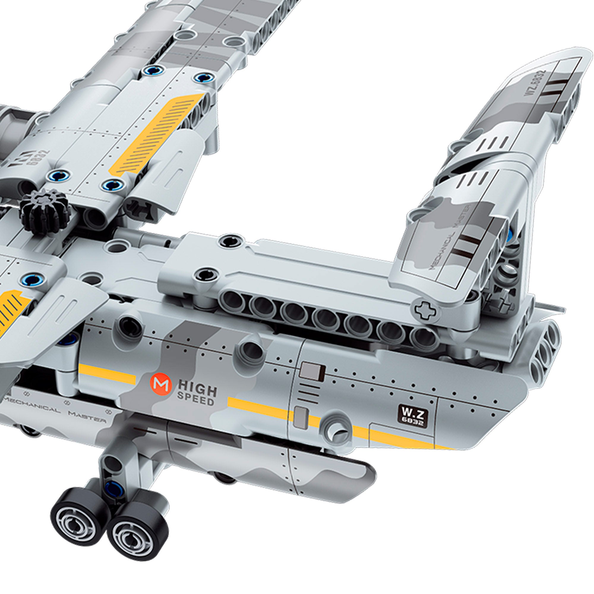 Avião militar de brinquedo desmontável BYM com 329 peças.