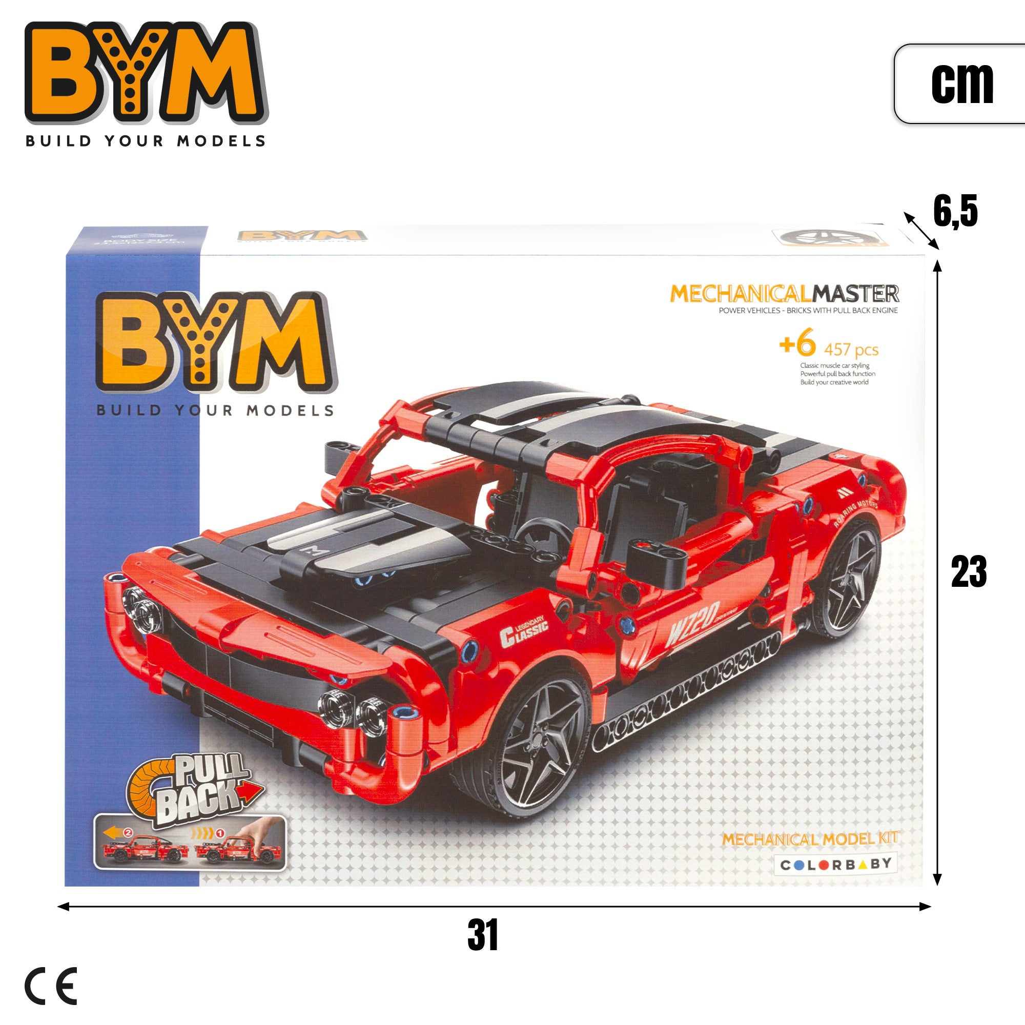 Carrinho de brincar BYM Muscle Car desmontável com 457 peças