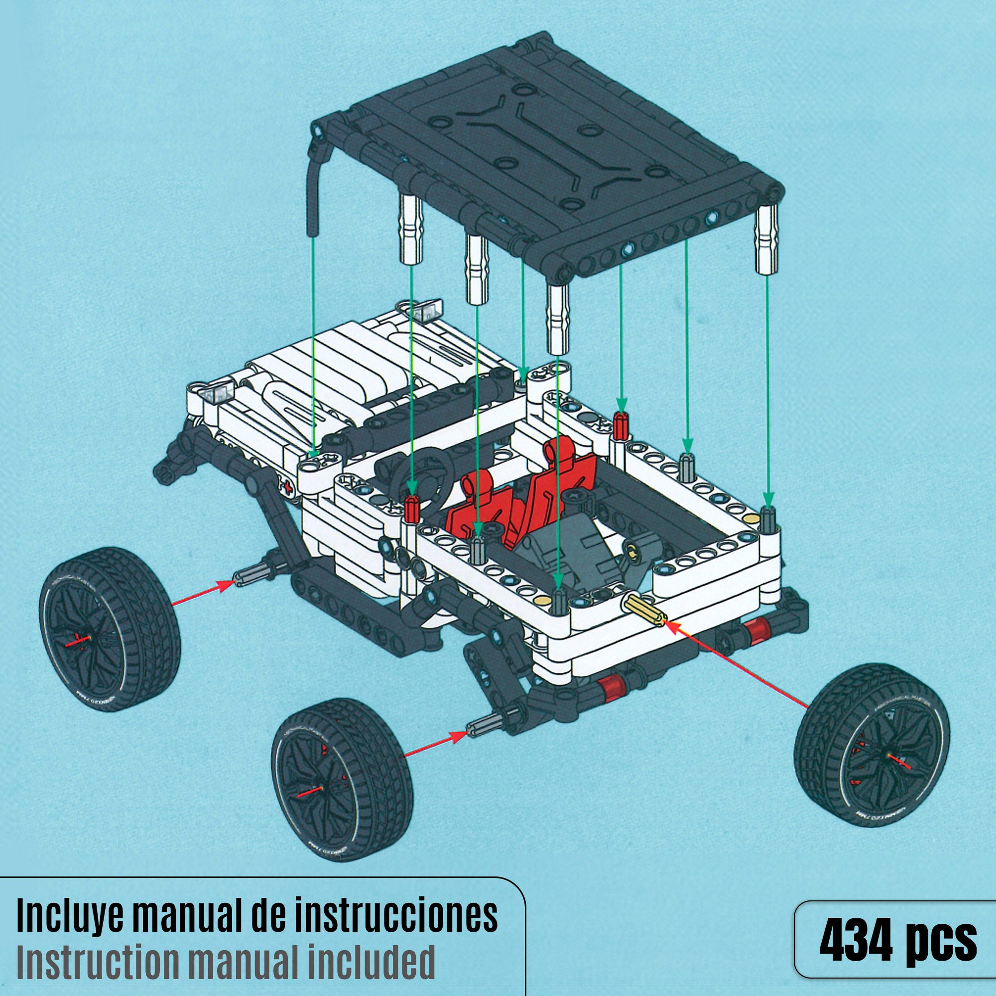 Carrinho de brinquedo off-road desmontável BYM com 434 peças.