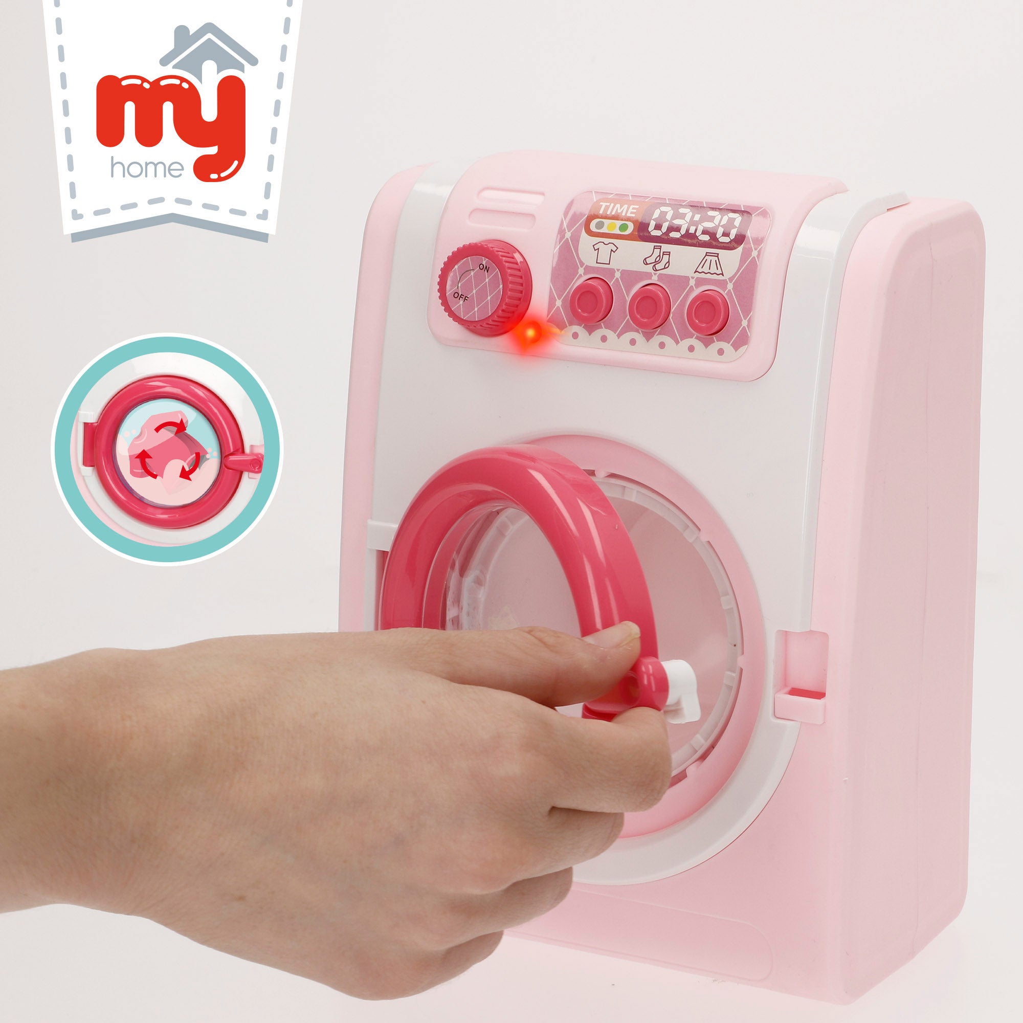 Máquina de lavar roupa de brinquedo My Home com luz e som.