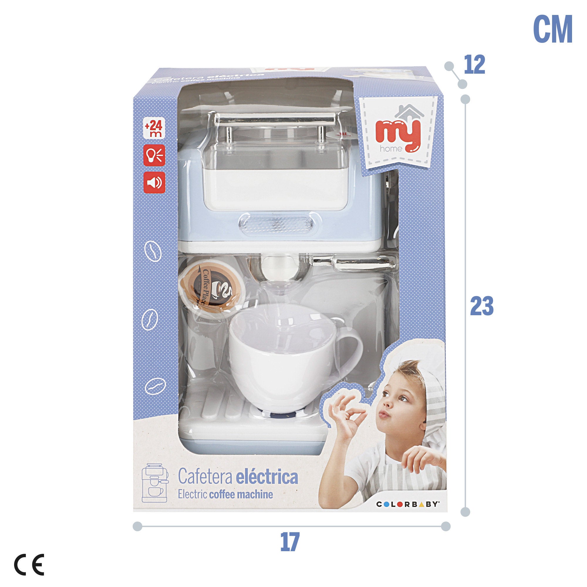 Cafeteira elétrica de brinquedo My Home com luz e som.