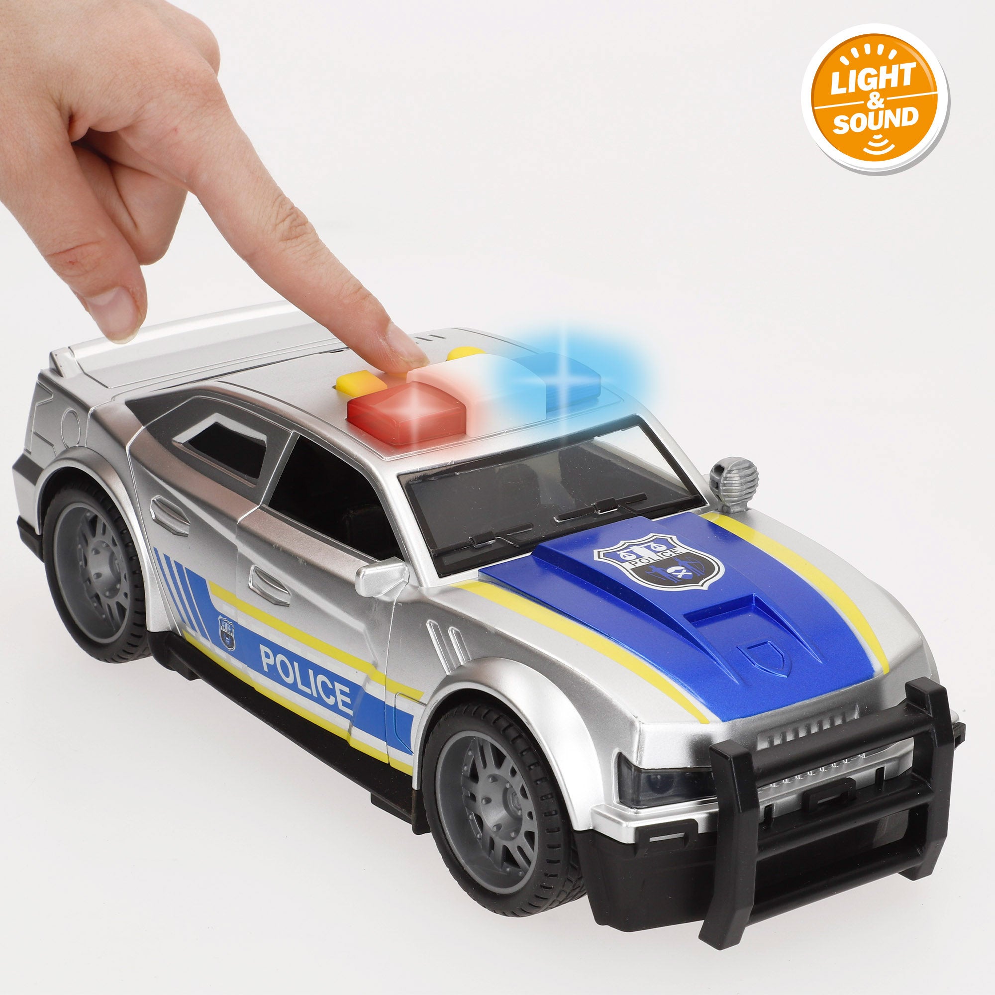 Carro Desportivo Policial de Fricção Speed ​​​​&amp; Go à Escala 1:14 com Luzes e Sons
