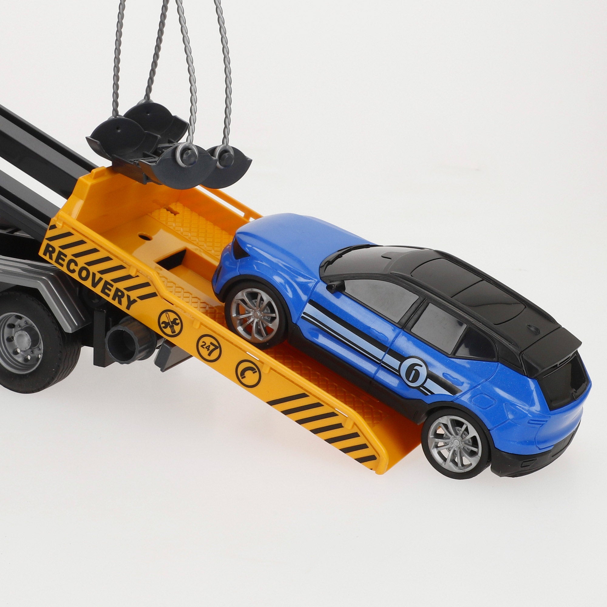 Camião Guindaste de Fricção Speed ​​​​&amp; Go à Escala 1:14 com Luz e Som