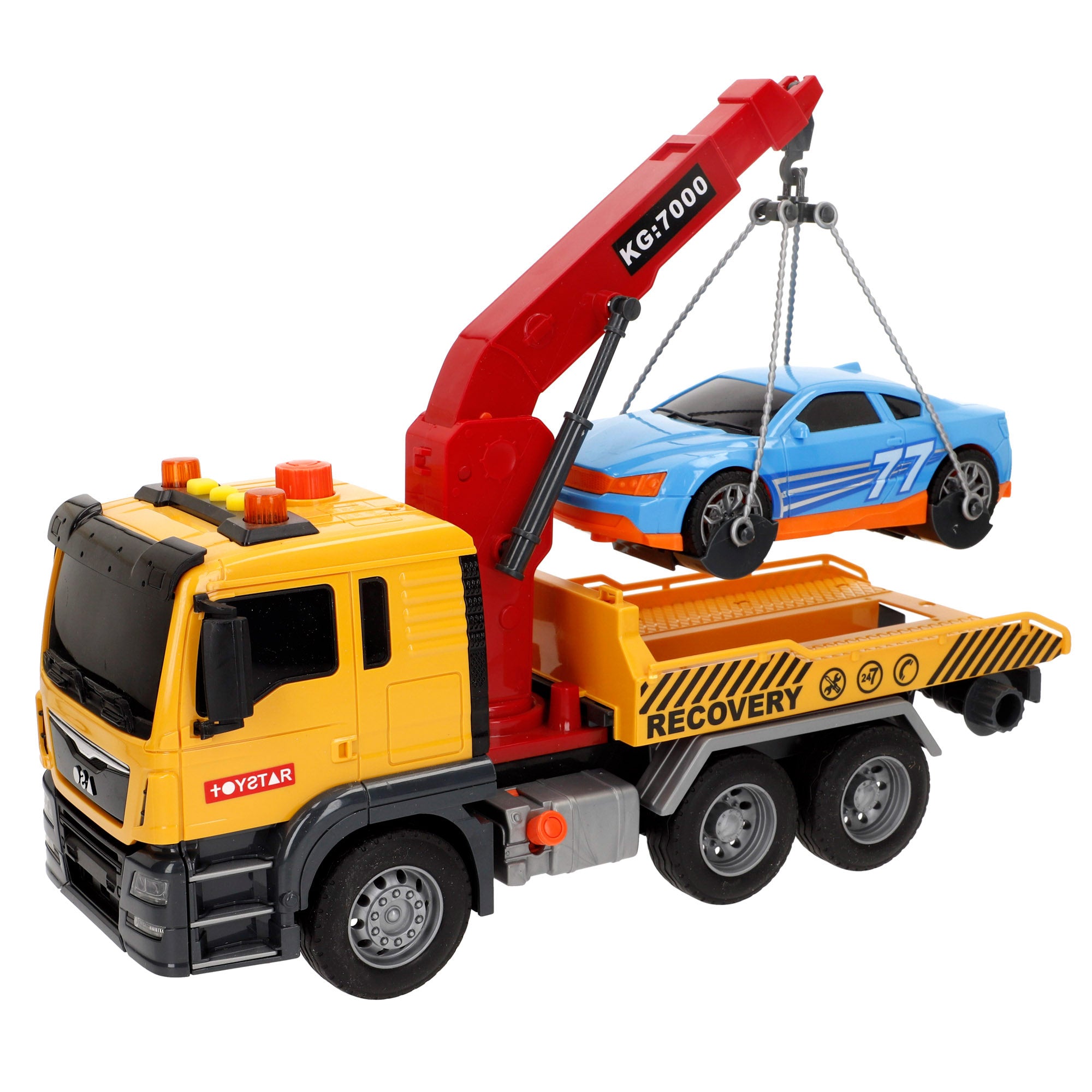 Camião Guindaste de Fricção Speed ​​​​&amp; Go à Escala 1:10 com Luz e Som