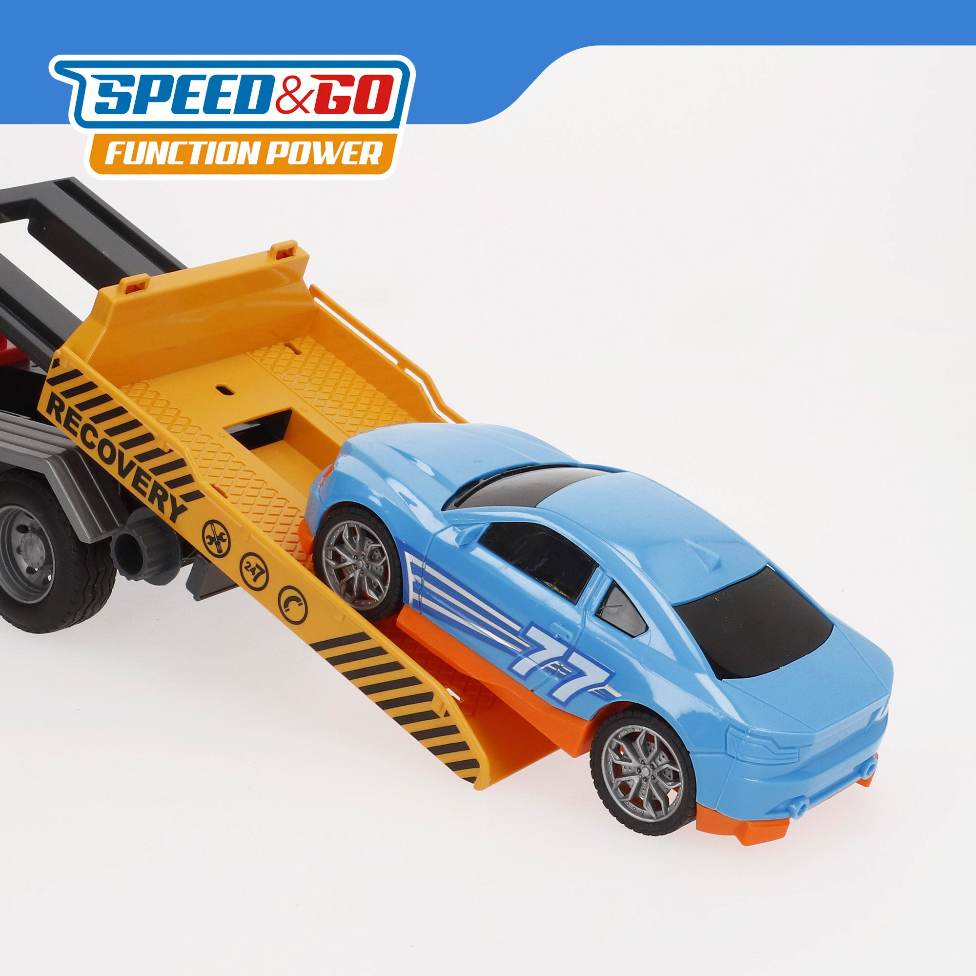 Camião Guindaste de Fricção Speed ​​​​&amp; Go à Escala 1:10 com Luz e Som
