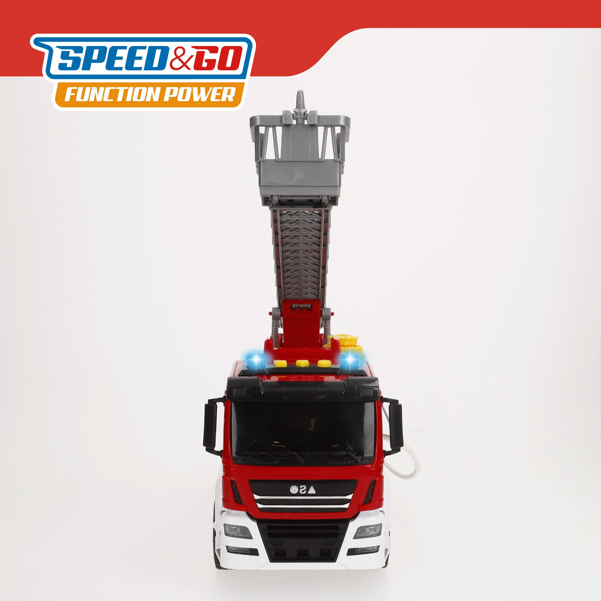 Camião de Bombeiros de Brinquedo com Fricção, Escala 1:10, com Luzes e Sons.