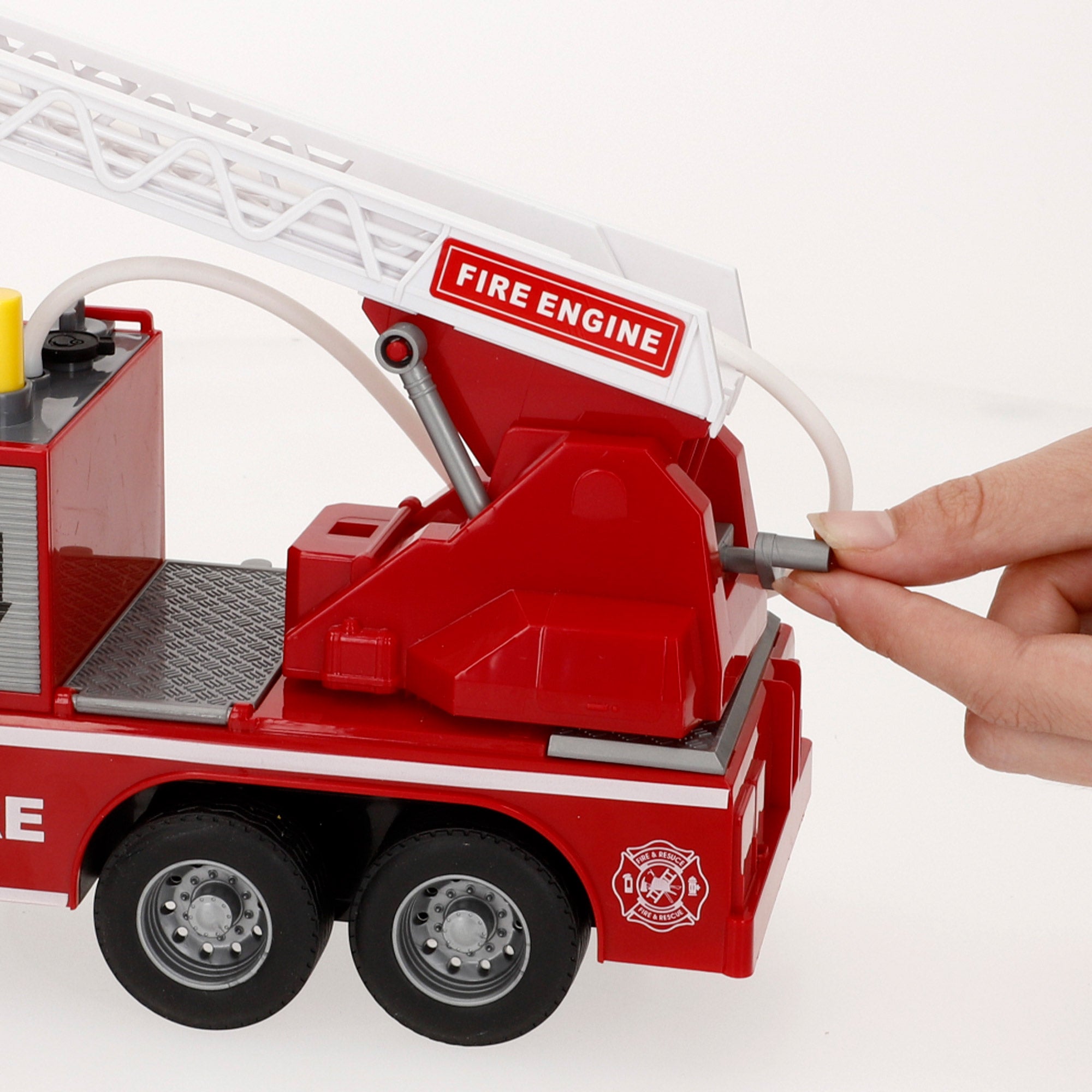 Camião de Bombeiros de Brinquedo com Fricção, Escala 1:14, com Luzes e Sons.