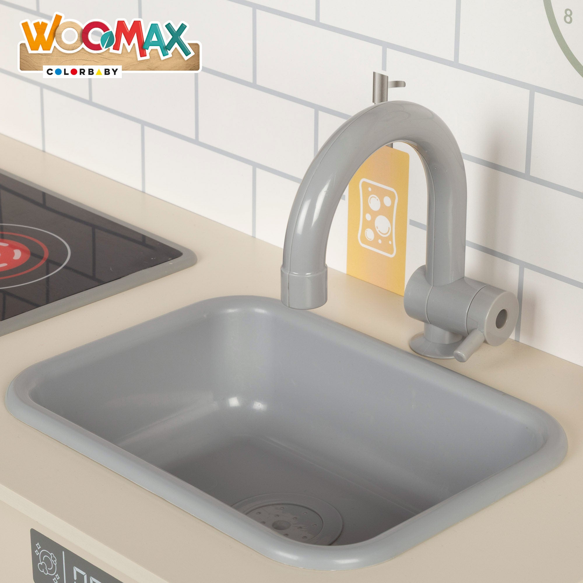 Cozinha elétrica em madeira WOOMAX com luz, som e acessórios 30x68x102 cm