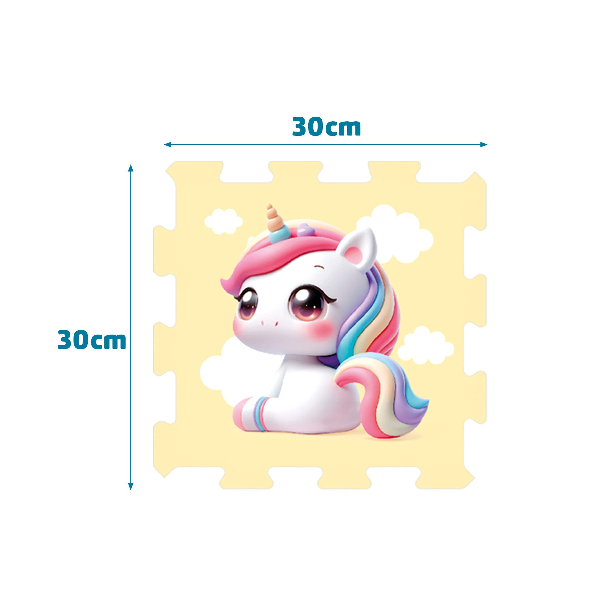 Tapete de Encaixe Unicórnio C'Baby para Bebé, 8 Peças, Espuma EVA